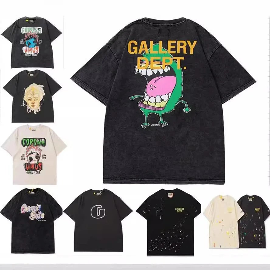 Washed distressed graffiti cartoon short-sleeved T-Shirt — #525 2
