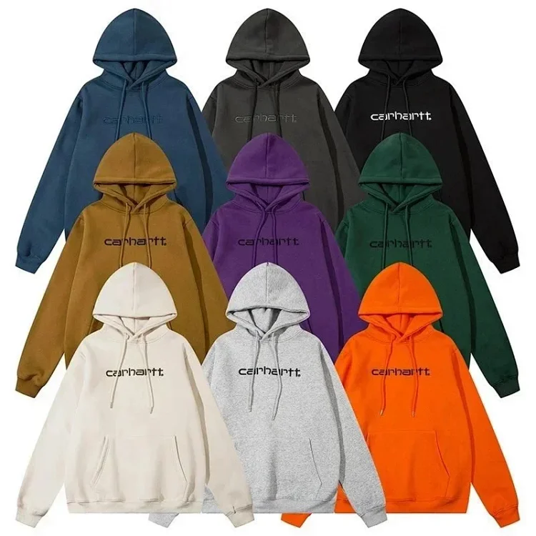 Unisex Loose-Fit Embroidered Letter-Graphic Hoodie — #5853 2