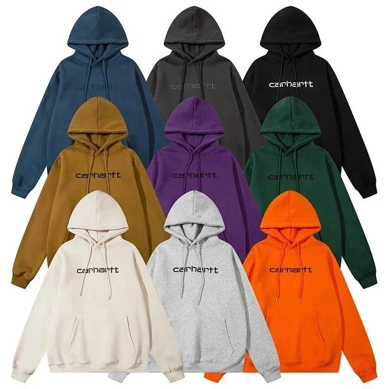 Unisex Loose-Fit Embroidered Letter-Graphic Hoodie — #5853