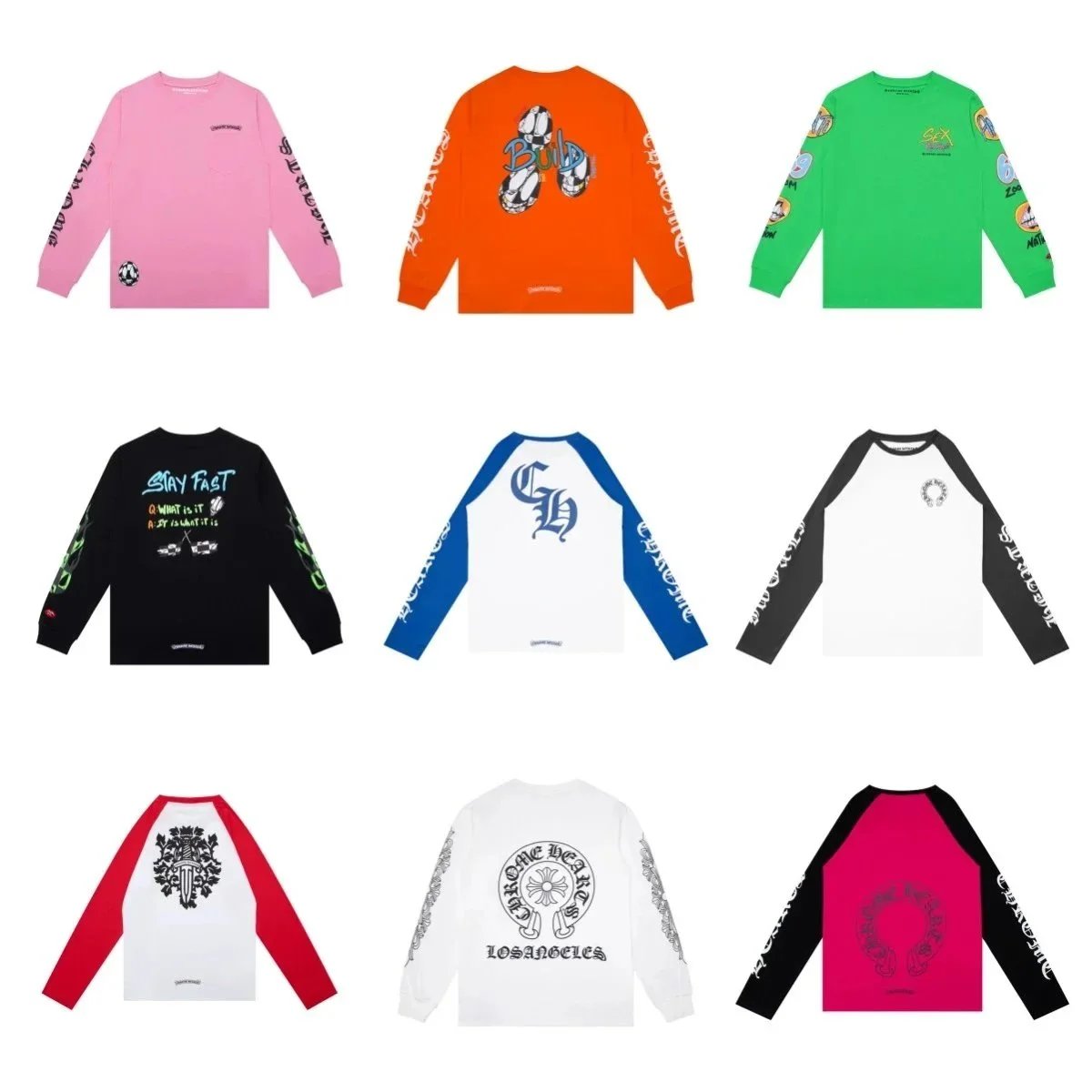 Crewneck Long-Sleeve Printed Long-Sleeve Top — ZJY / C_*h