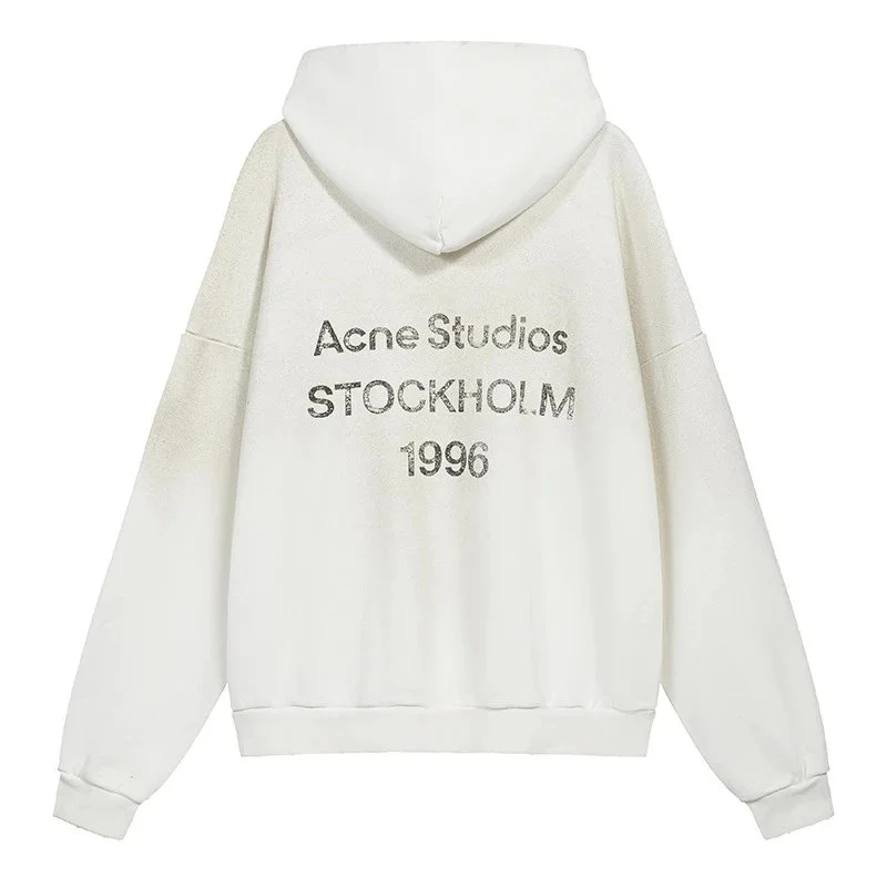 Long-Sleeve Washed Distressed Hoodie — A&C 2