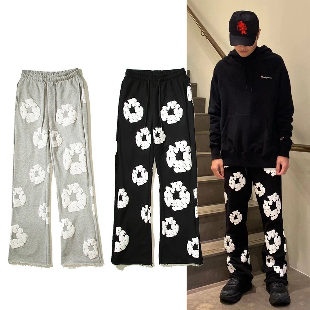 Embroidered Printed Letter-Graphic Puff-Print Sweatpants — MC