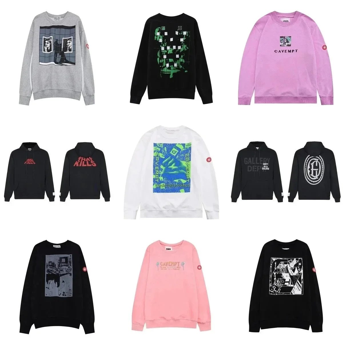 Printed Letter-Graphic Hoodie — lf