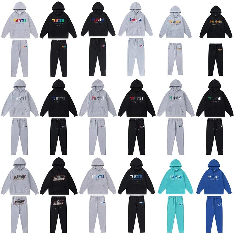 Loose-Fit Letter-Graphic Hoodie & Pants Set — MC / Trapstar