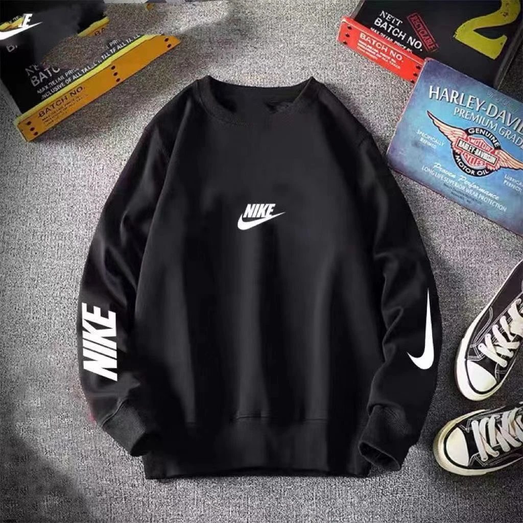 Men's Loose-Fit Cotton Crewneck Long-Sleeve Sweatshirt