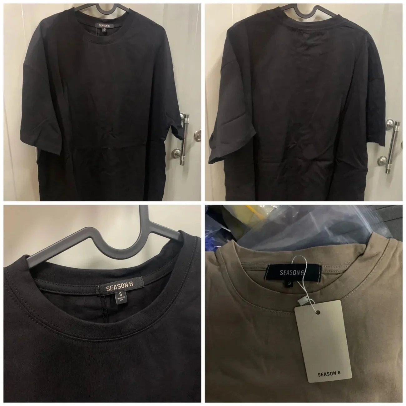 Loose-Fit Short-Sleeve Washed Distressed Solid-Colour T-Shirt