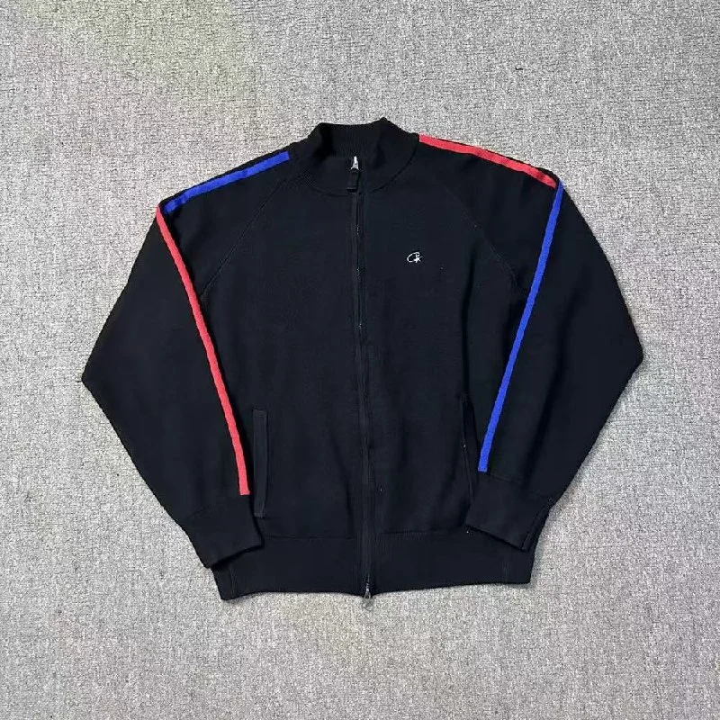 Zip-Up Embroidered Letter-Graphic Knitwear — TC07-TOP 3