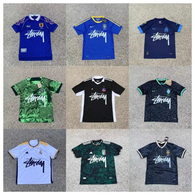 Script-Logo Football Jersey Selection — Blue, Green & Black