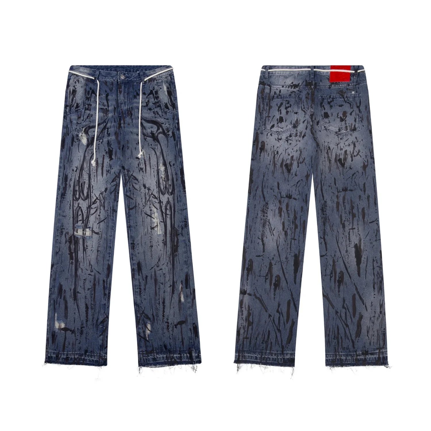 Unisex Loose-Fit Graffiti-Print Pants & Shorts — Ch