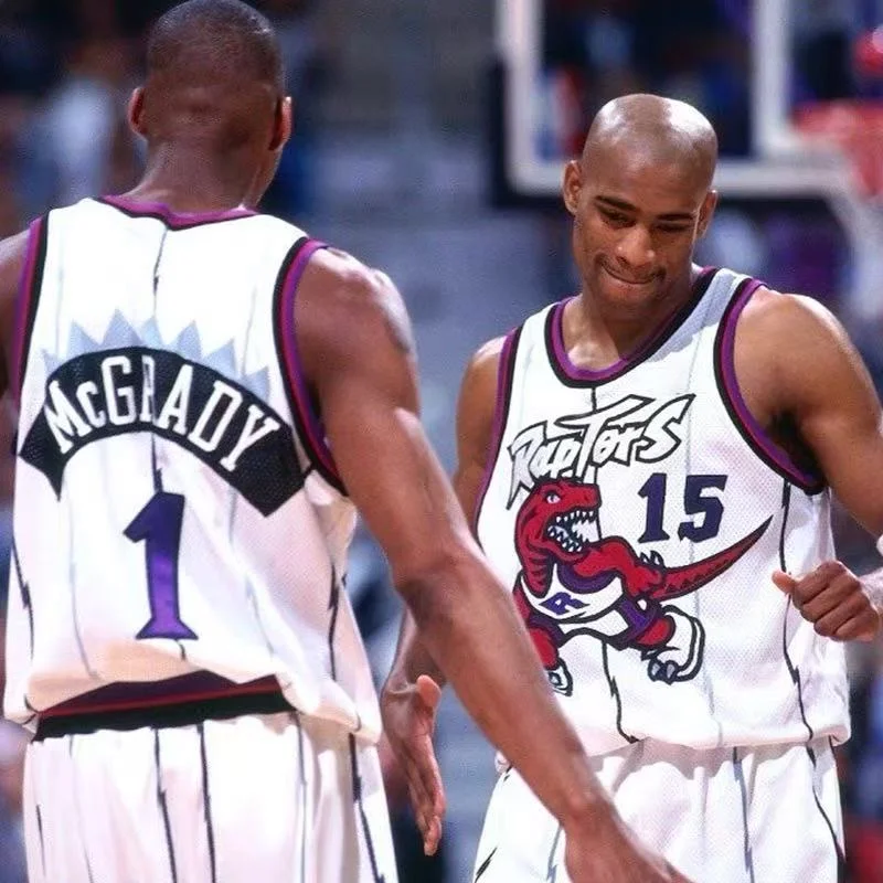 Toronto Raptors Carter No. 15 Basketball Jersey — White & Purple 5