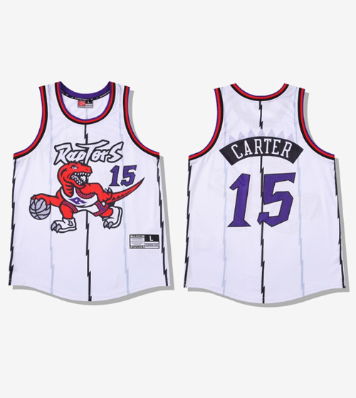 Toronto Raptors Carter No. 15 Basketball Jersey — White & Purple