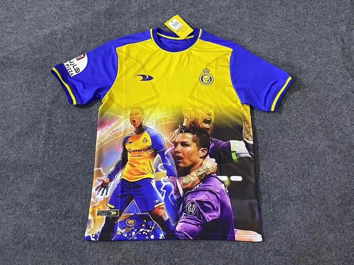Al Nassr-Style Graphic Football Jersey — Yellow & Blue